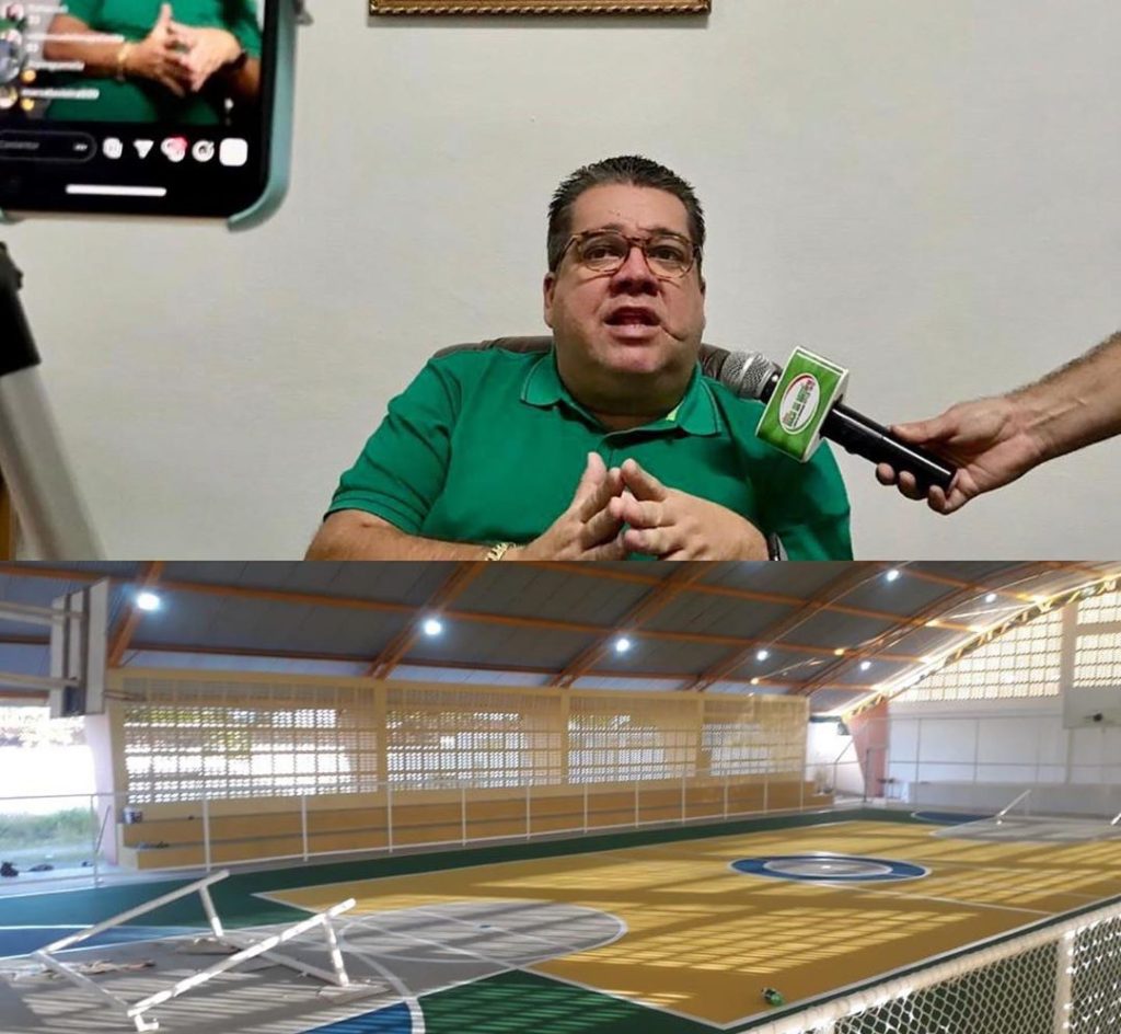 Prefeito Gustavo Feijó realiza reforma de quadra poliesportiva no distrito Peri-Peri e enaltece importância da juventude