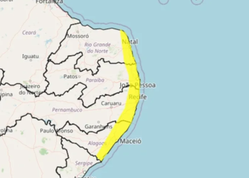 Inmet alerta para fortes chuvas em Maceió e mais 53 municípios do Litoral alagoano