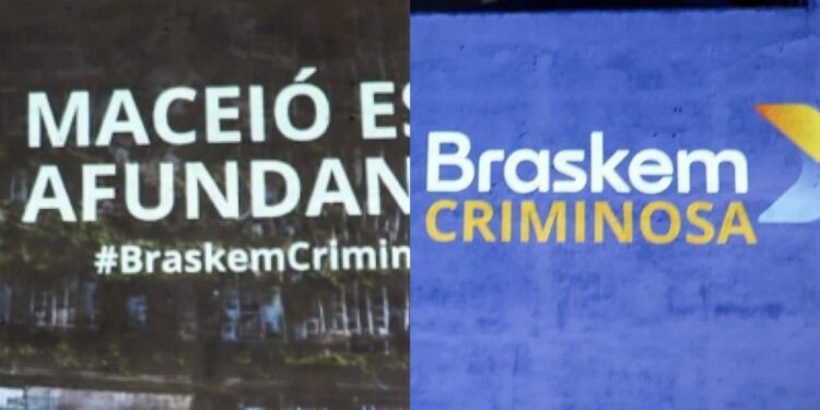 “Maceió está afundando”: projeções em SP expõem crime ambiental da Braskem