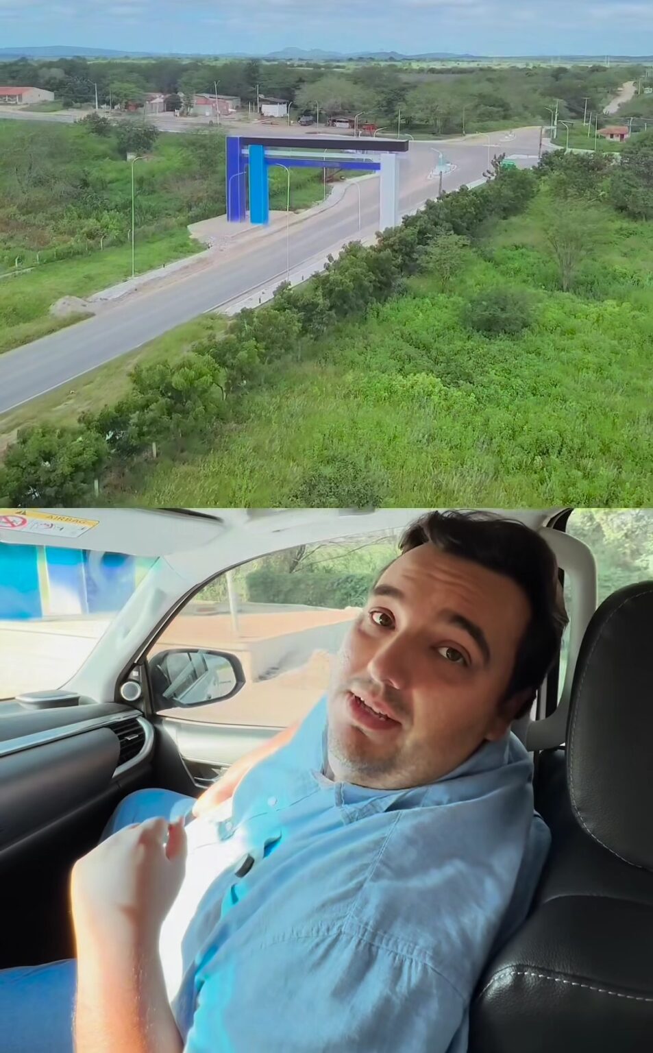 Prefeito de Inhapi mostra novo pórtico construído na entrada do município