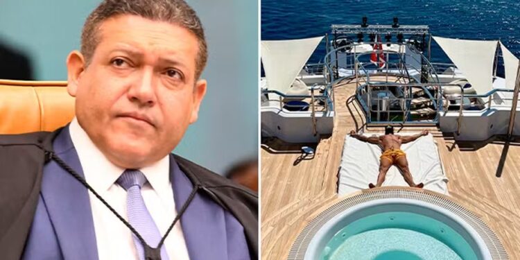 Relator de ações sobre o X, Nunes Marques vai a festa em iate de Gusttavo Lima na Grécia
