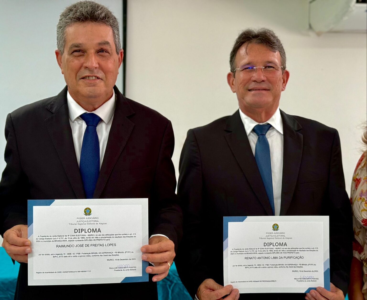 Reeleito, Neno Freitas é diplomado prefeito de Branquinha