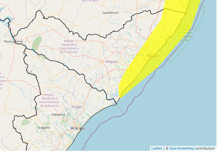 Inmet renova alerta de chuvas intensas para 33 municípios de Alagoas