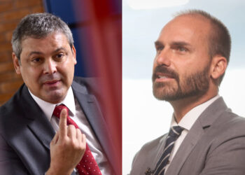 Líder do PT pede prisão de Eduardo Bolsonaro por “alta traição”