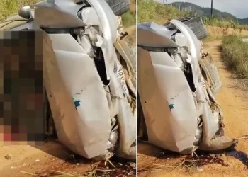 Mãe e duas filhas ficam feridas após carro capotar em rodovia em Murici