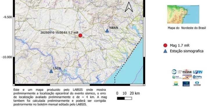 Tremor de terra atinge Arapiraca e é sentido em várias partes da cidade