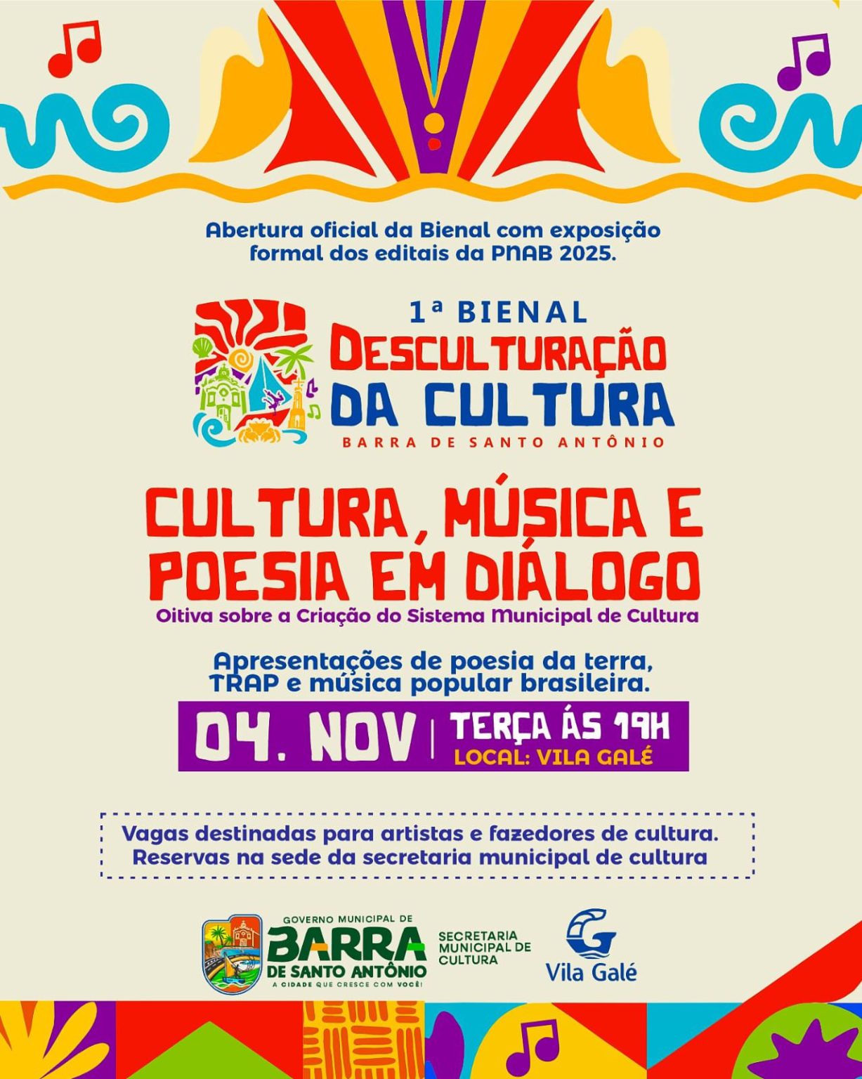 Prefeitura de Barra de Santo Antônio promove 1ª Bienal e reafirma compromisso com a valorização das expressões populares