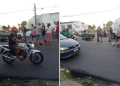 Mulher fica ferida em acidente entre moto e carro no bairro Santa Amélia