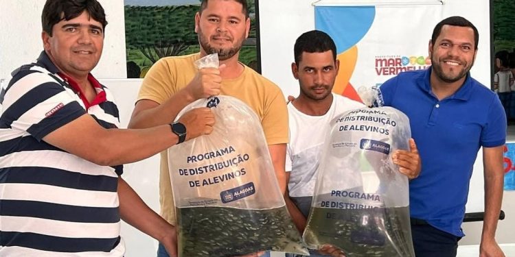 Município de Mar Vermelho distribui 30 mil alevinos a produtores rurais em projeto de incentivo à piscicultura
