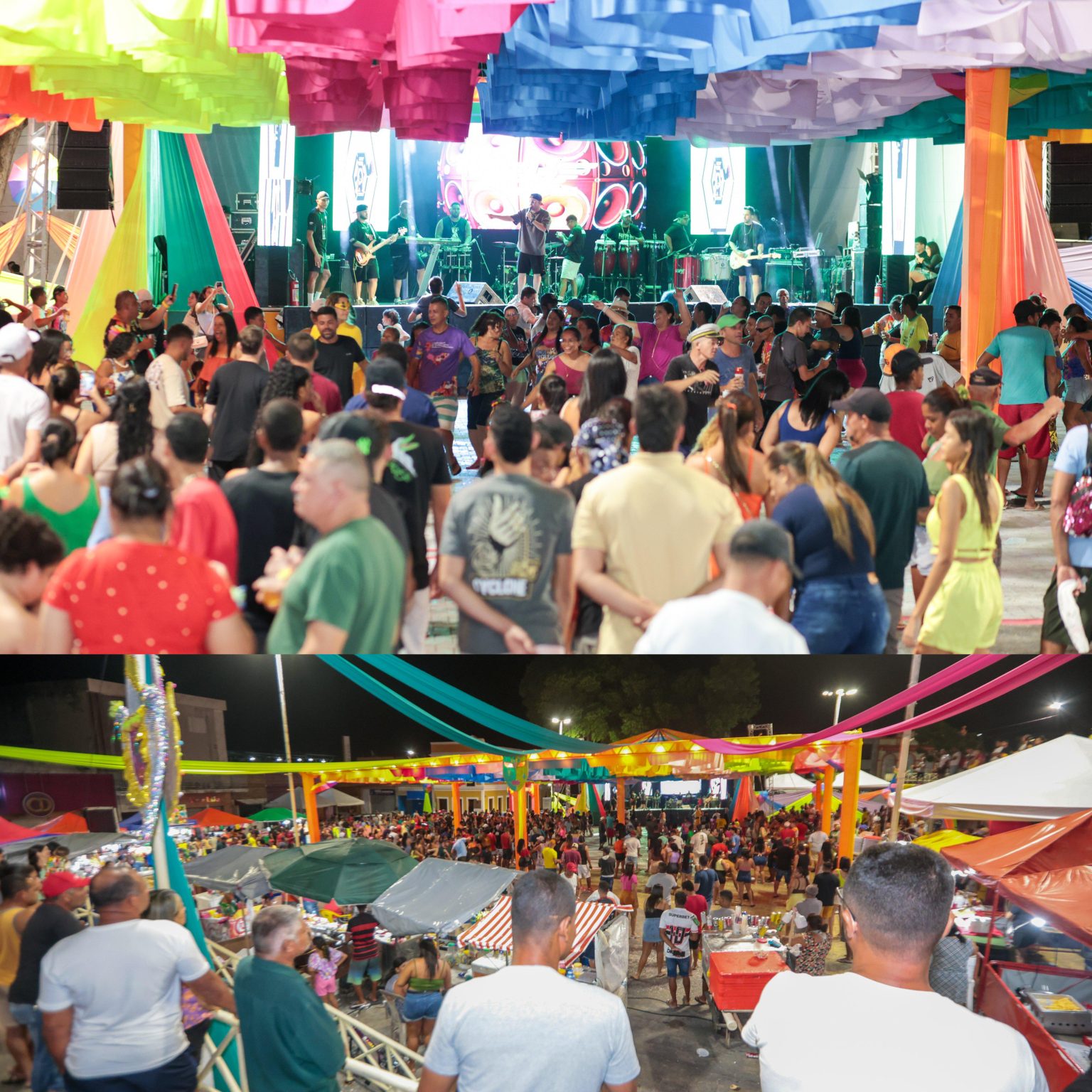 Em União dos Palmares, 1º noite de festa na Praça Basiliano recebe multidão de foliões e a festa continua nesta segunda-feira, a partir das 16h30