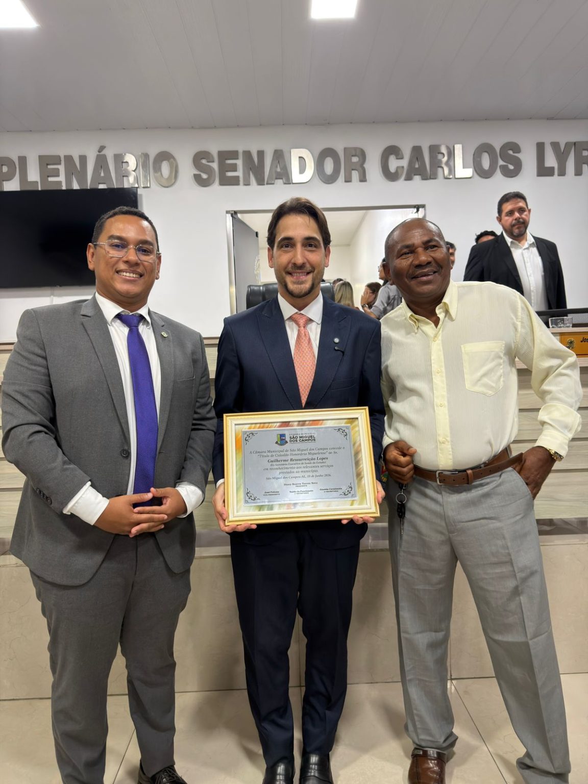 Guilherme Lopes recebe título de cidadão honorário e passa a ser também filho de São Miguel dos Campos