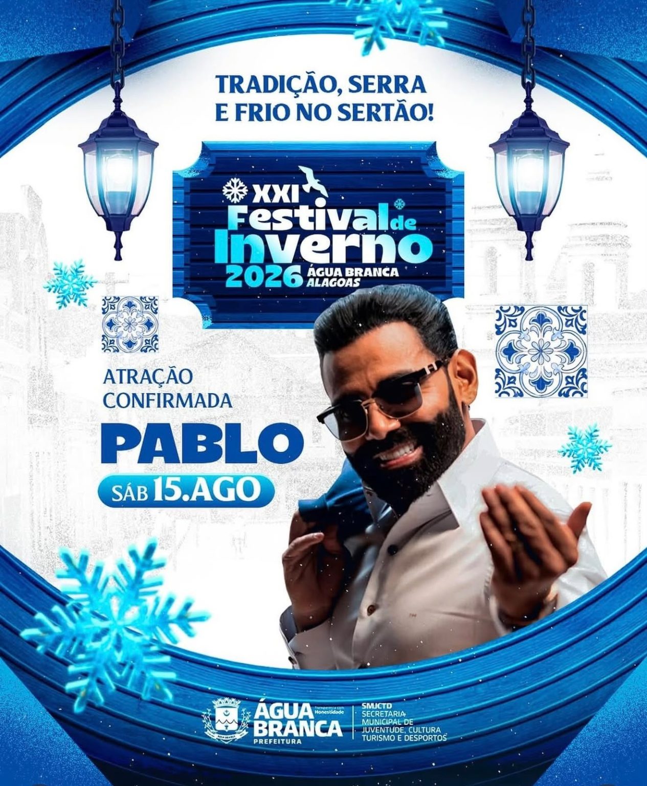 Pablo é confirmado como primeira atração do Festival de Inverno de Água Branca 2026